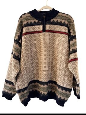 Dale of Norway wool sweater quarter zip xl
